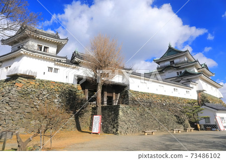 [和歌山縣]天氣晴朗時和歌山城的城堡塔 73486102