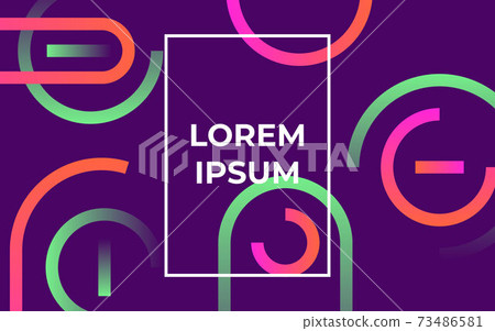 Horizontal abstract neon, fluid poster illustration for ad or design. 73486581