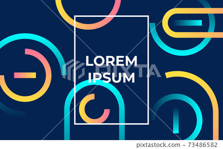 Horizontal abstract neon, fluid poster illustration for ad or design. 73486582