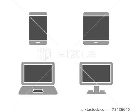 PC，智能手機，平板電腦，PC圖標集數字設備智能手機屏幕插圖 73486640