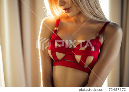 sexy young girl with red lingerie 73487272