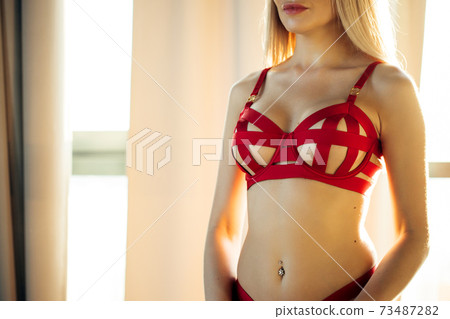 sexy young girl with red lingerie sexy young girl with red lingerie 73487282