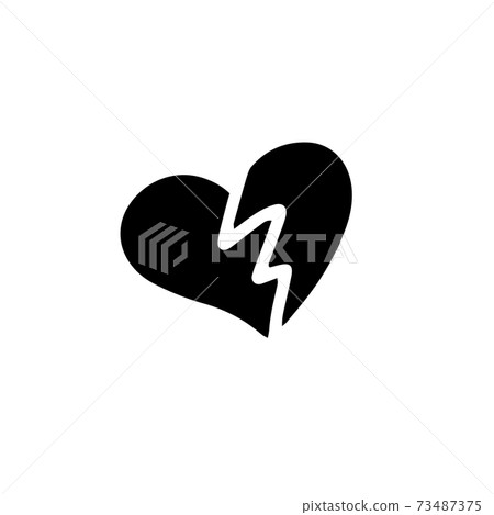 A broken heart isolated on a white... - Stock Illustration [73487375 ...