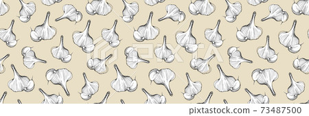 garlic seamless pattern. Vegetable pattern garlic seamless pattern. Vegetable pattern 73487500