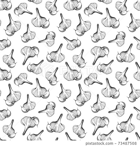 seamless pattern of garlic on a white background seamless pattern of garlic on a white background 73487508