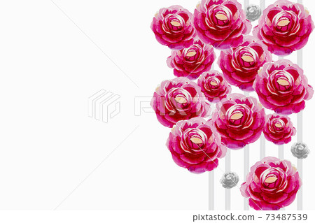 Painting pink color flower of roses. Painting pink color flower of roses. 73487539