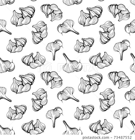 Garlic vegetable seamless pattern Garlic vegetable seamless pattern 73487552