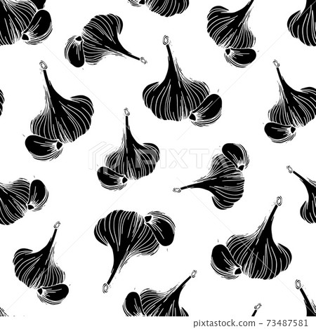 seamless pattern of black garlic.Garlic pattern seamless pattern of black garlic.Garlic pattern 73487581