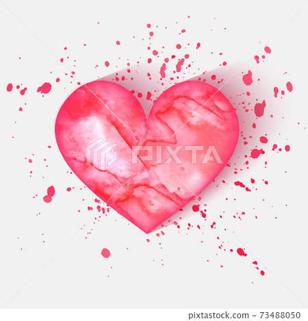 Vector watercolor heart Vector watercolor heart 73488050