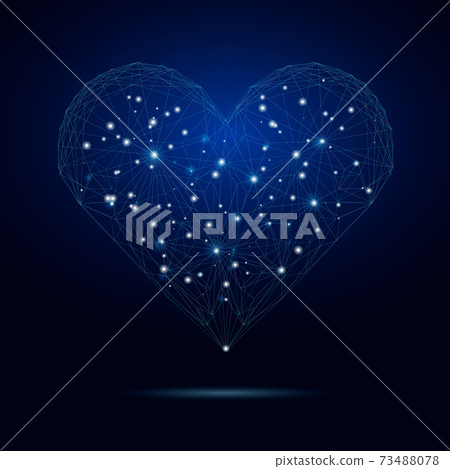 Abstract polygonal heart from points and lines. - Stock Illustration ...