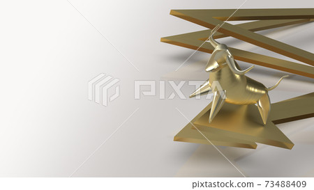 The golden bull on arrow up for bull market content 3d rendering The golden bull on arrow up for bull market content 3d rendering 73488409