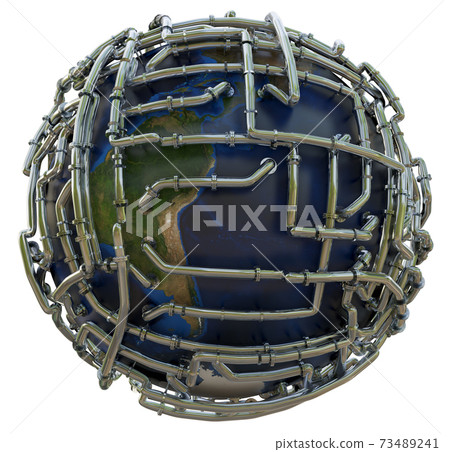 The concept of extraction of minerals on Earth. 3d illustration The concept of extraction of minerals on Earth. 3d illustration 73489241