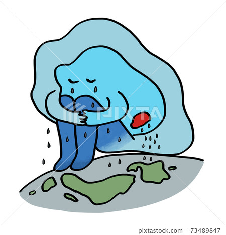 雨雲雷達梅雨字符哭 插圖素材 圖庫