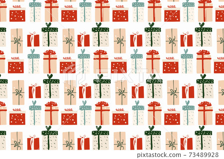 Vector seamless pattern with gift boxes - Stock Illustration [73489928 ...