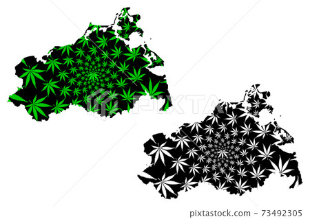 Mecklenburg-Vorpommern (Federal Republic of Germany, State of Germany, MV) map is designed cannabis leaf green and black, Mecklenburg-West Pomerania map made of marijuana (marihuana,THC) foliage, Mecklenburg-Vorpommern (Federal Republic of Germany, State of Germany, MV) map is designed cannabis leaf green and black, Mecklenburg-West Pomerania map made of marijuana (marihuana,THC) foliage, 73492305