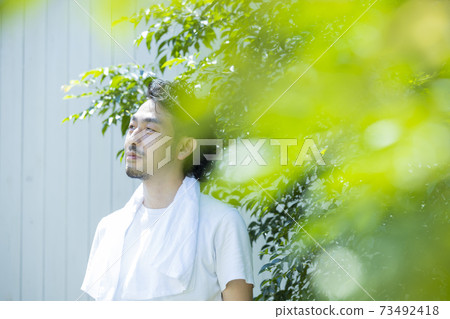 Pruning garden trees Pruning garden trees 73492418