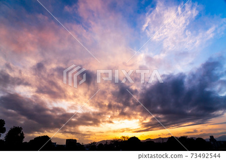 Residential area of magic hour 73492544