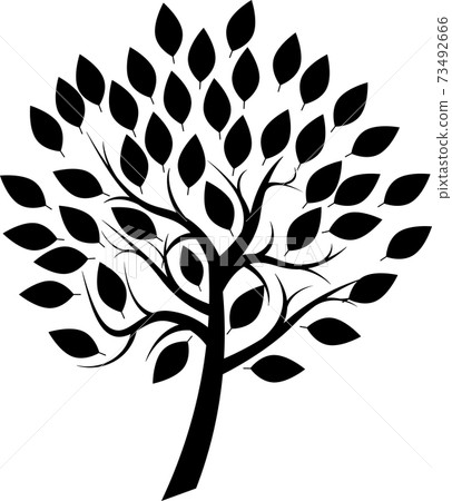 Cute tree silhouette Cute tree silhouette 73492666