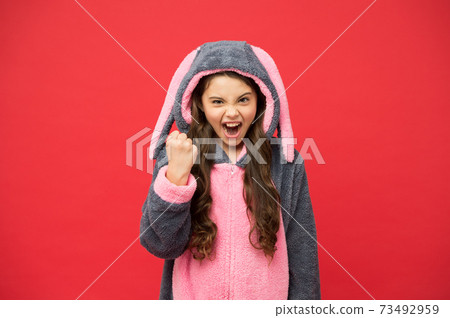 Yes I can. Lifestyle concept. Rest and relax. Cute bunny kid Yes I can. Lifestyle concept. Rest and relax. Cute bunny kid 73492959