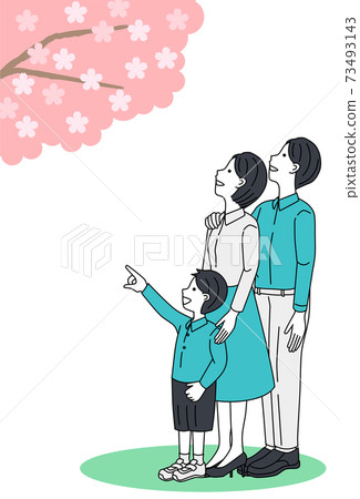 賞櫻花家庭父母子女的好朋友 73493143