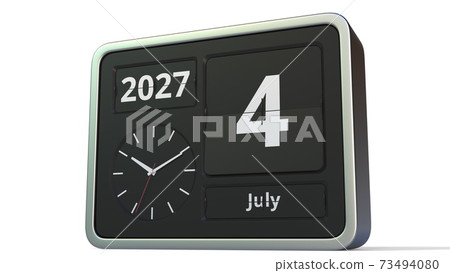 July 4, 2027 date on the flip clock calendar,... - Stock Illustration  [73494080] - PIXTA