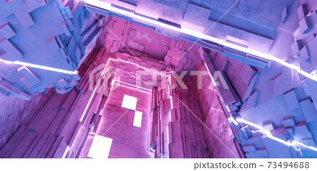 abstract futuristic technology surface building interior 3d render illustration abstract futuristic technology surface building interior 3d render illustration 73494688