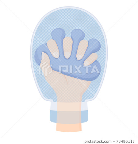 Hand contracture_holding a preventive cushion_in the mittens Hand contracture_holding a preventive cushion_in the mittens 73496115