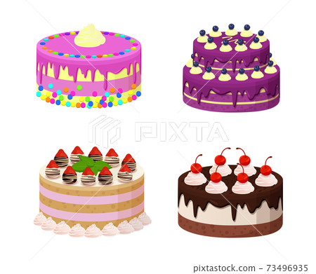 Sweet Bakery Collection Poster Vector Illustration 73496935