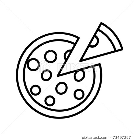 Outline pizza isolated on white background.... - Stock Illustration ...