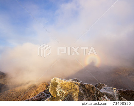 Brocken specter from the summit of Kuju Brocken specter from the summit of Kuju 73498530
