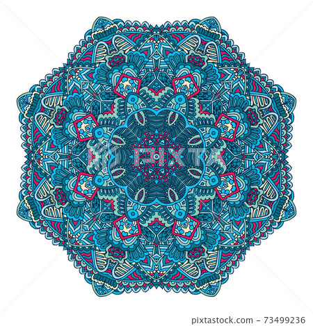 Ethnic mandala with colorful ornament. Ethnic mandala with colorful ornament. 73499236
