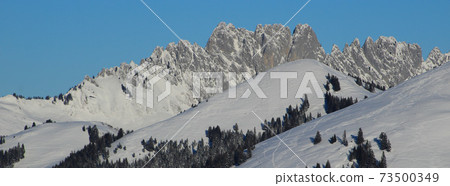 Gastlosen in winter. Rugged mountains in the Swiss Alps. Gastlosen in winter. Rugged mountains in the Swiss Alps. 73500349