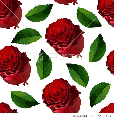 Red rose romantic seamless pattern. Red rose romantic seamless pattern. 73500505