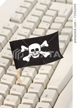 Pirate Flag and Computer Keyboard 73502045