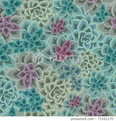 Seamless background with succulents. Vector floral illustration 73502270