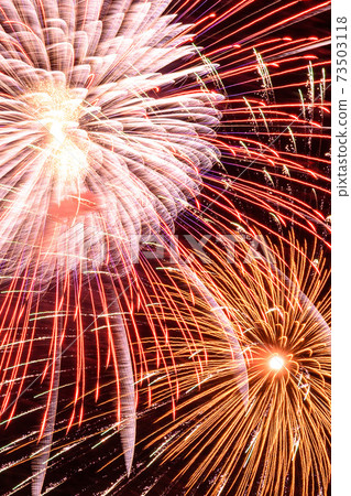 Large fireworks in the night sky (Todabashi / Itabashi Fireworks Festival) 73503118