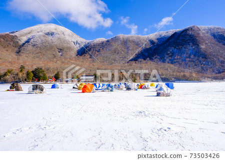Akagi Shrine and smelt fishing on ice 73503426