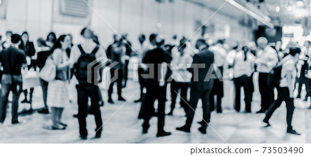 Blured image of businesspeople at coffee break at conference meeting. 73503490