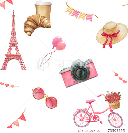 Valentine's day hand-drawn watercolor pattern Valentine's day hand-drawn watercolor pattern 73503635