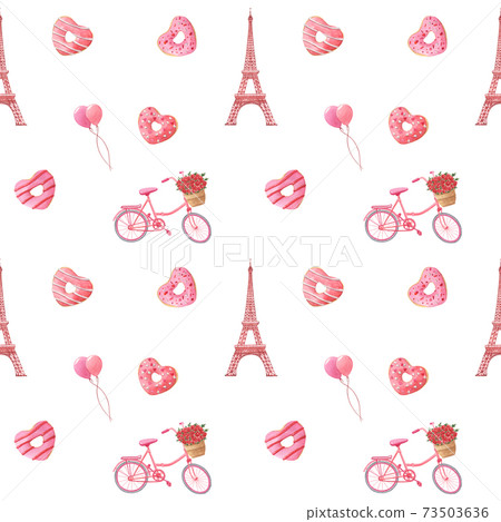 Valentine's day hand-drawn watercolor pattern Valentine's day hand-drawn watercolor pattern 73503636