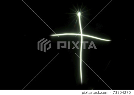 Cross lights on black background Cross lights on black background 73504270