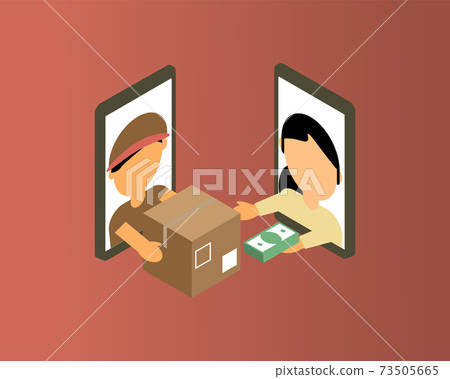 cash on delivery (COD) to give cash when customer receive the goods vector 73505665