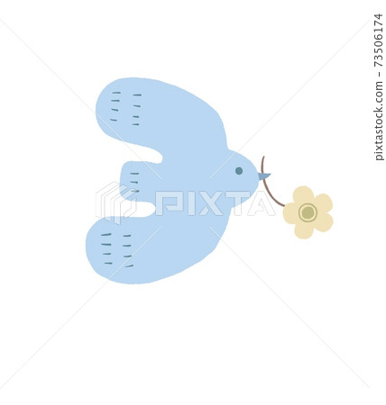 Illustration of blue bird of happiness 73506174