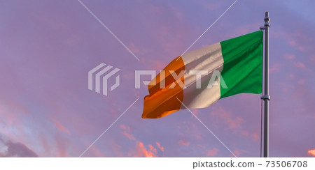 3d Rendering Of The National Flag Of The Ireland - Stock Illustration ...