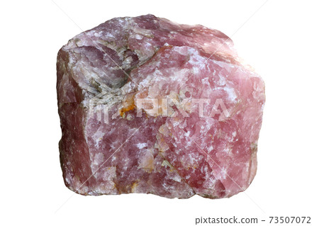 Rose quartz mineral stone isolated on white 73507072