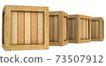 3d image of a group of wooden boxes 73507912