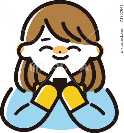 A girl who eats onigiri 73507941