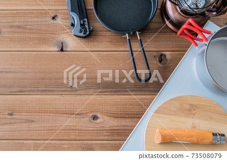 Camping mountain climbing equipment bird's-eye view shooting material Camping mountain climbing equipment bird's-eye view shooting material 73508079