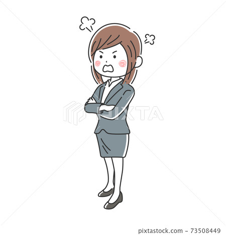 Illustration of an angry business woman with... - Stock Illustration ...