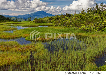 Hiuchigatake and Iketan seen from the vicinity of Aizu Komagatake Ridge Line and Chumondake Hiuchigatake and Iketan seen from the vicinity of Aizu Komagatake Ridge Line and Chumondake 73508673